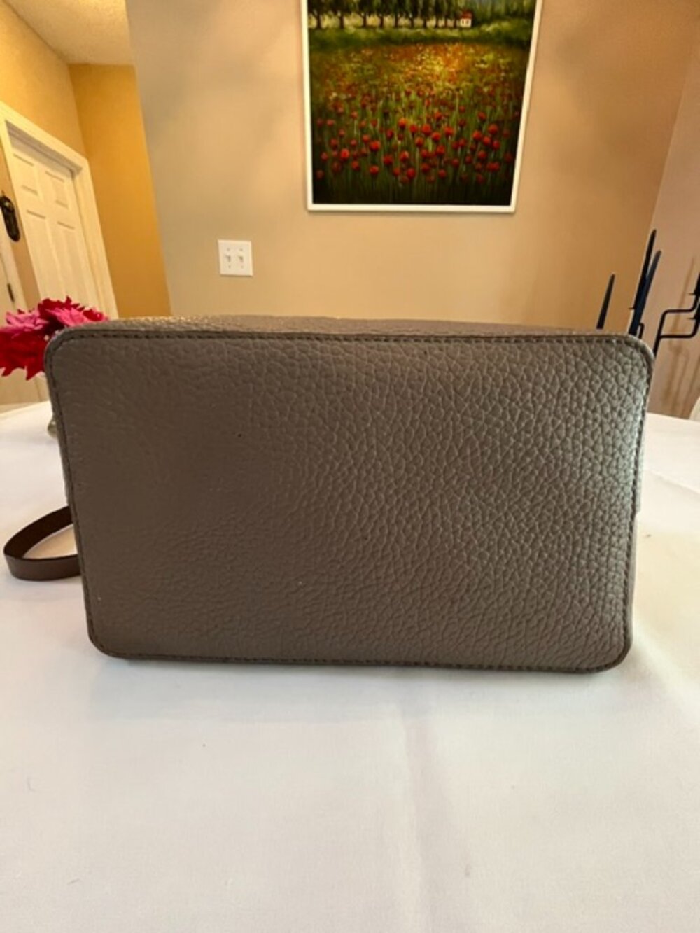 KATE SPADE | New York Gray Pebbled Leather Tote Hobo Shoulder bag-EUC - Picture 7 of 16
